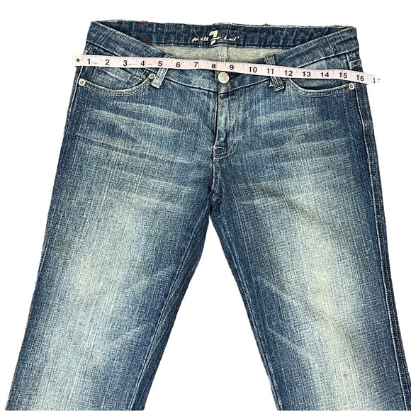 𝅺7 For All Mankind A Pocket Blue, Light Wash, Boot Cut Jeans Woman’s Size 28 - Picture 11 of 13